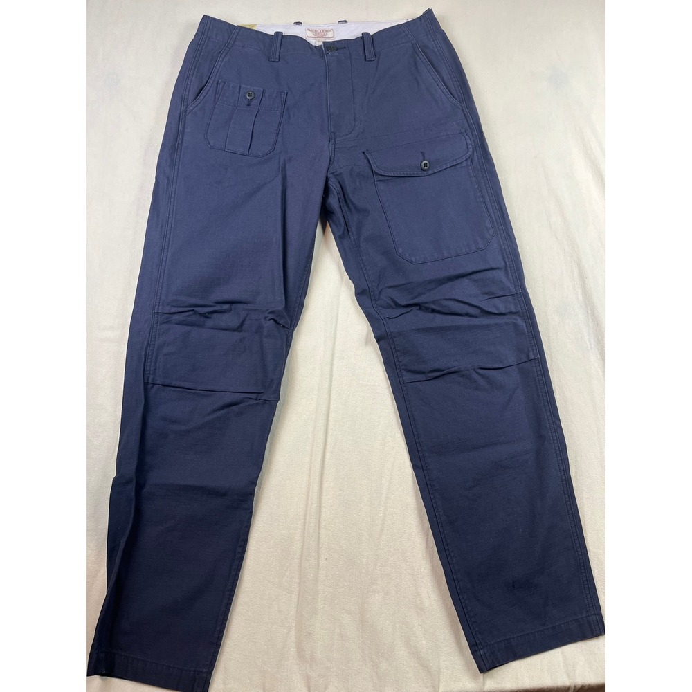 Wallace & Barnes J.Crew Mens Navy Blue Cotton Fatigue Utility Pants 32x32 NEW